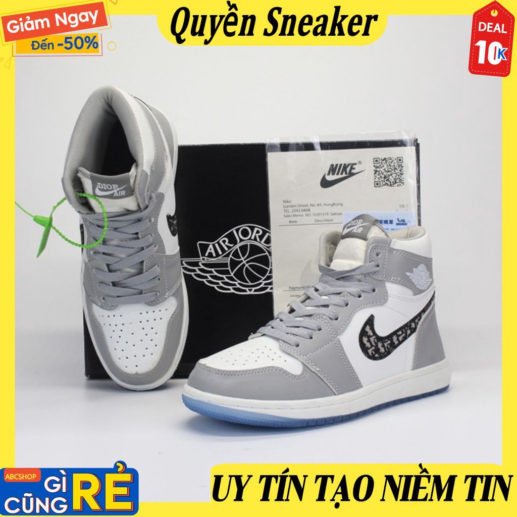 giày sneaker thể thao Jocdan cao xám full size nam nữ đi đẹp
