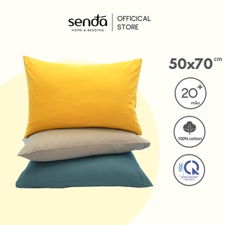 Vỏ gối nằm cotton thô lụa SEN ĐÁ 50x70 cm trơn màu (nhiều màu), vải Hàn Quốc cao cấp, không formaldehyt, an toàn da