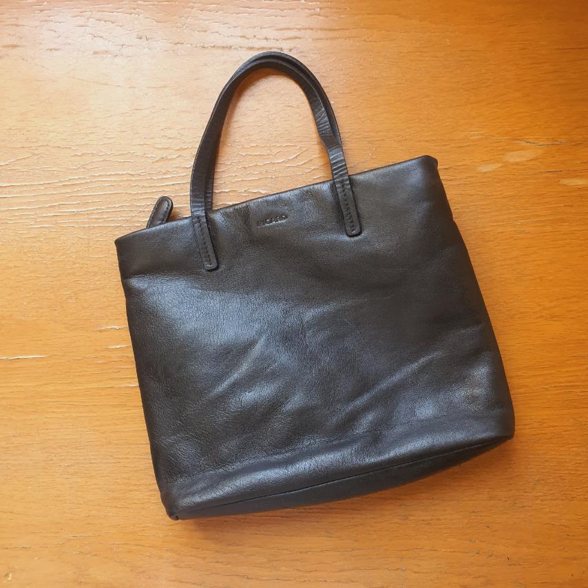 Túi tote vintage da thật. Hiệu Picard Đức. Chất da mộc thơm - em và nắng