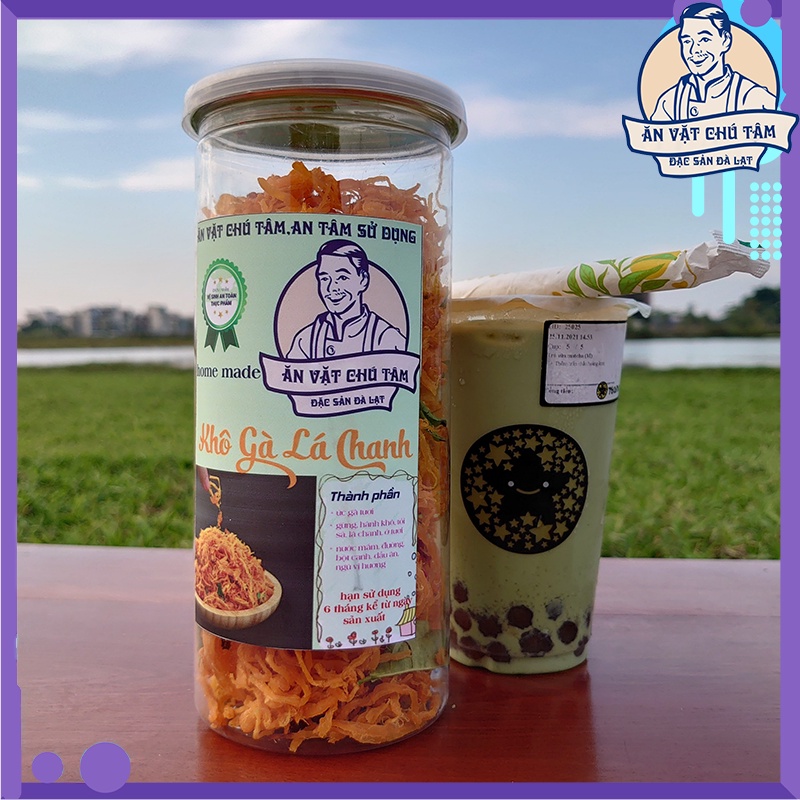khô gà lá chanh 300gr , đồ ăn vặt handmade Chú Tâm đặc sản Đà Lạt, khô gà thơm ngon vị gia truyền đảm bảo vệ VSATTP | BigBuy360 - bigbuy360.vn