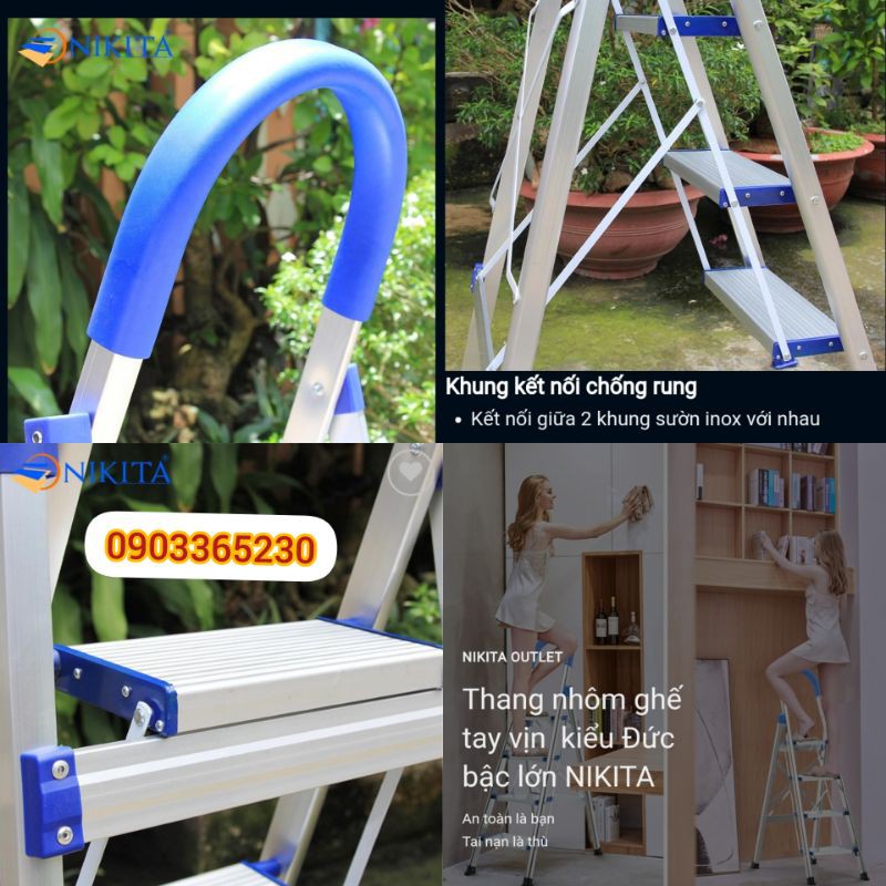 Thang nhôm ghế 1,2m Nikita DL05