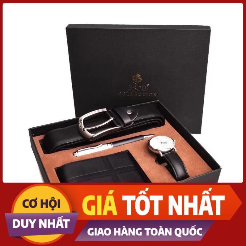 RẺ MẠT [OD 30 NGÀY] Set phụ kiện nam:  ví nam, đồng hồ nam,thắt lưng dây nịt nam,đồng hồ nam,bút viết