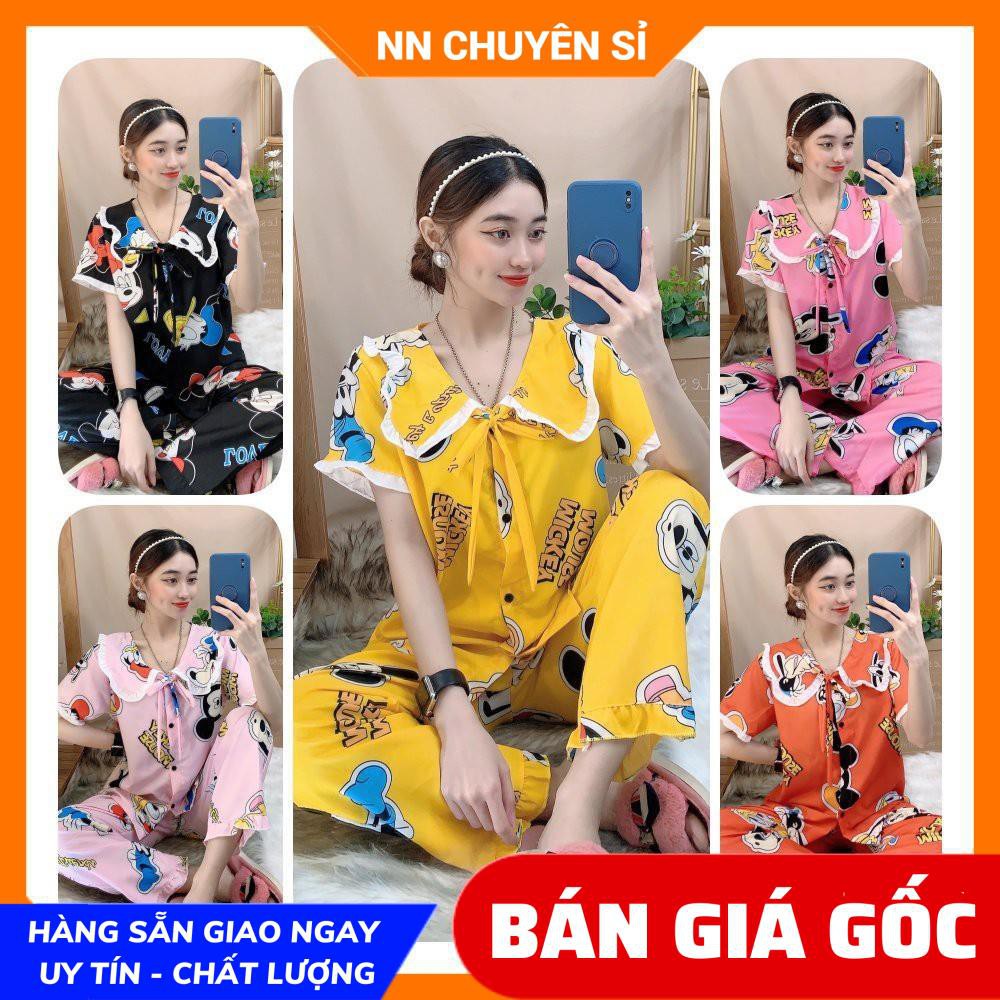 Đồ bộ nữ Đồ bộ mặc nhà Vải Kate mềm mịn mát in họa tiết hoạt hình dễ thương BLH09