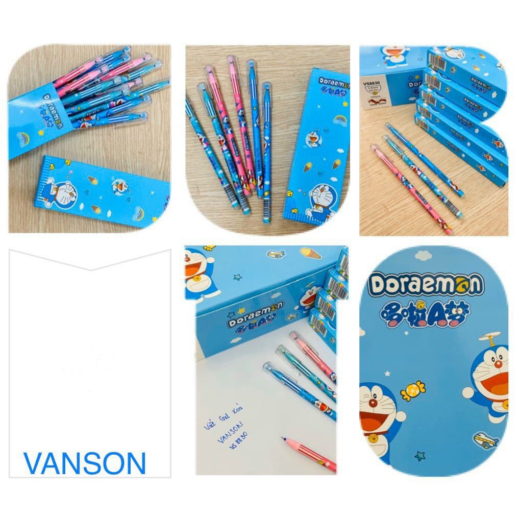 ( 1 Hộp 12 Cây ) Bút Gel Bút Nước Xóa Được DORAEMON Ngòi 0.5mm Camshop