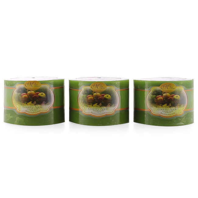 Bộ nến thơm Hạnh Phúc 5 - Bộ 3 nến thơm D7H5 Miss Candle NQMD7H5 7 x 5 cm (Xanh lá, hương táo)