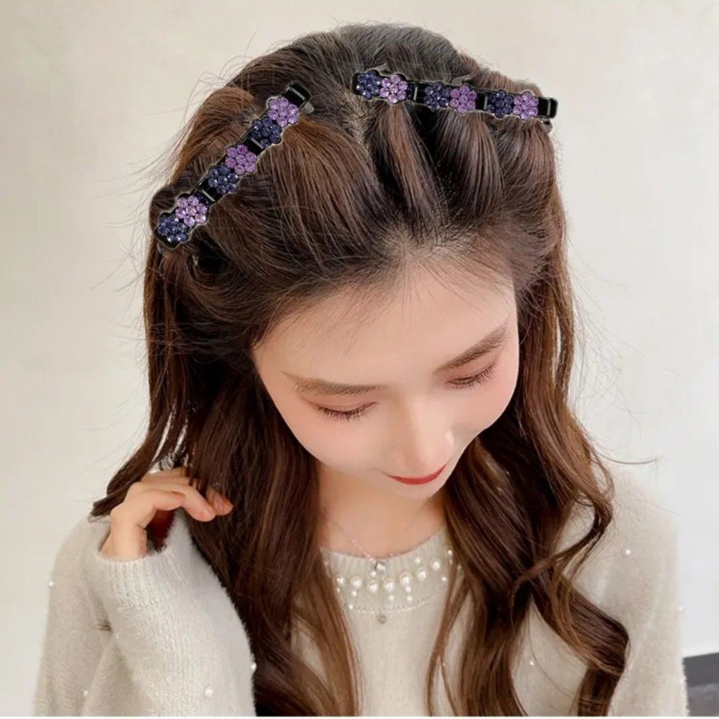 Kẹp Tóc Hai Lớp Kiểu Bện Đơn Giản Thời Trang Hàn Quốc 2022