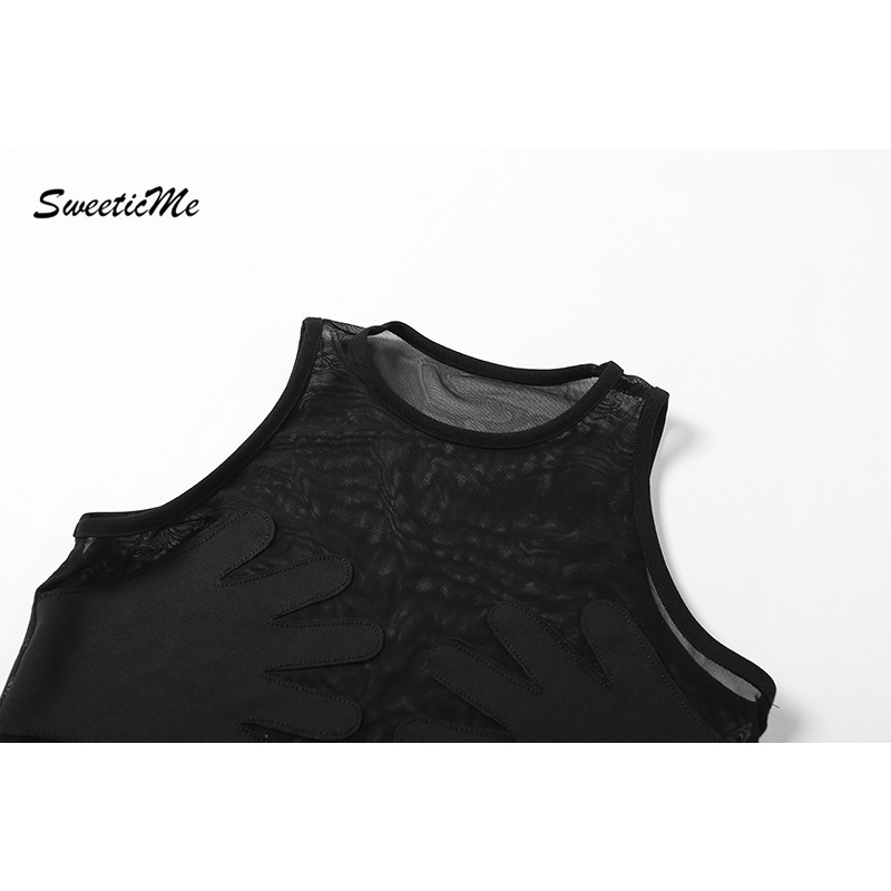 Áo Tank Top Không Tay Cổ Tròn Thiết Kế Mới Thời Trang Dành Cho Nữ