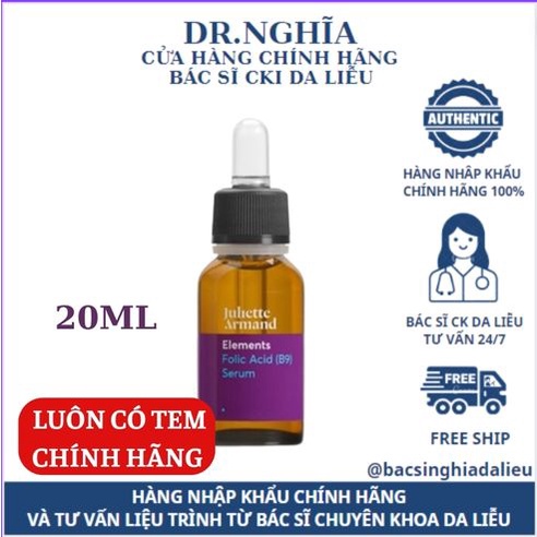 Serum B9 Juliette Armand phục hồi làm dịu da, Folic Acid B9 Serum JA 20ml - Bác Sĩ Nghĩa