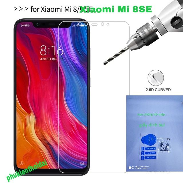 Xiaomi Mi 8SE / Mi 10T Pro FREESHIP Từ 50k kính cường lực loại tốt trong suốt ko full màn ( tặng keo mép ) mi 8 SE