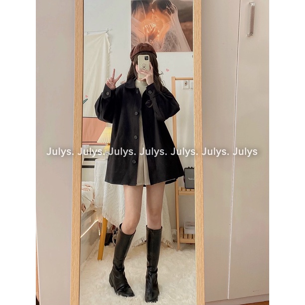 Áo khoác dạ ép 1 lớp tay bồng (ảnh thật shop chụp kèm video) | BigBuy360 - bigbuy360.vn