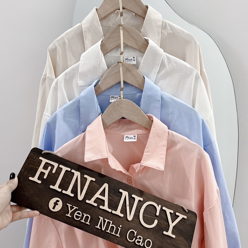 [Thanh lý] Áo sơ mi nữ tay dài form rộng kiểu Hàn Quốc màu trơn công sở đẹp FINANCY A02