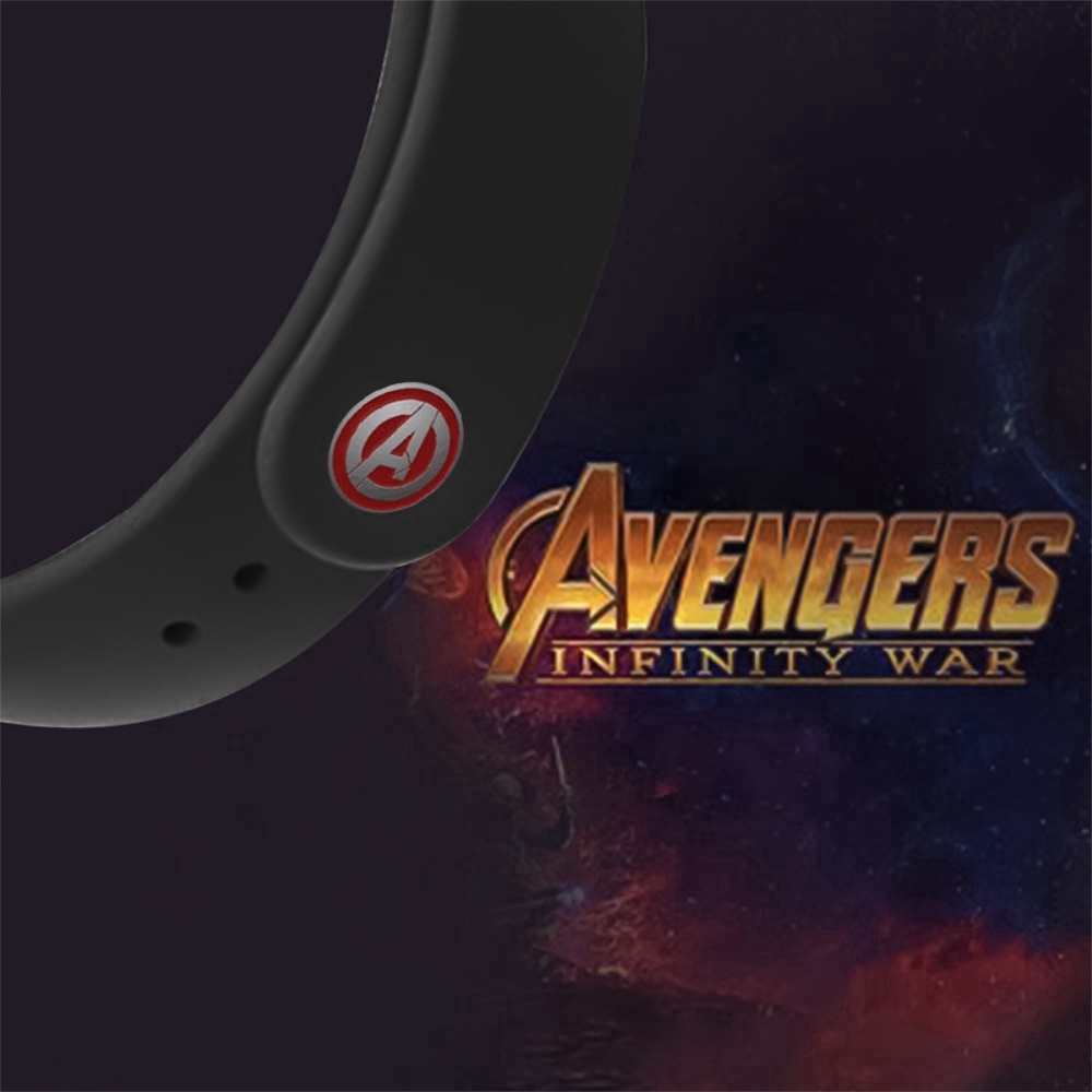 Dây đeo thay thế từ silicon nhiều màu sắc kiểu avengers dành cho for Xiaomi Mi Band 4