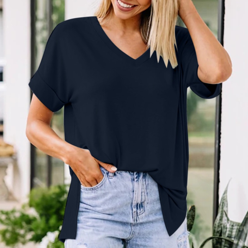 Áo kiểu ZANZEA tay lỡ cổ chữ V xẻ tà thời trang dành cho nữ