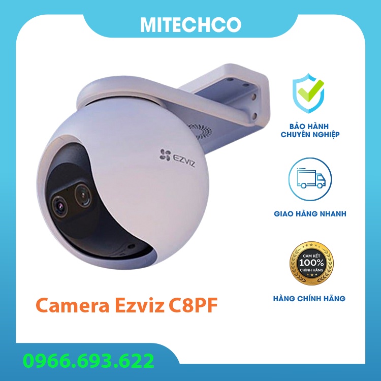 Camera Wifi ngoài trời quay quét ỐNG KÍNH KÉP EZVIZ C8PF full HD1080P, chính hãng, bảo hành 24 tháng