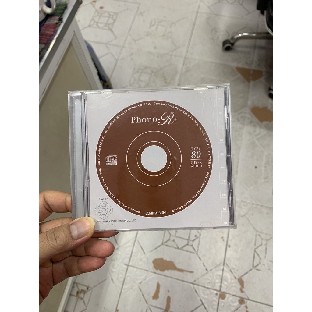 Hộp 10 Đĩa CD-R trắng Mitsubishi Audio Verbatim Phono-R Audio Pro