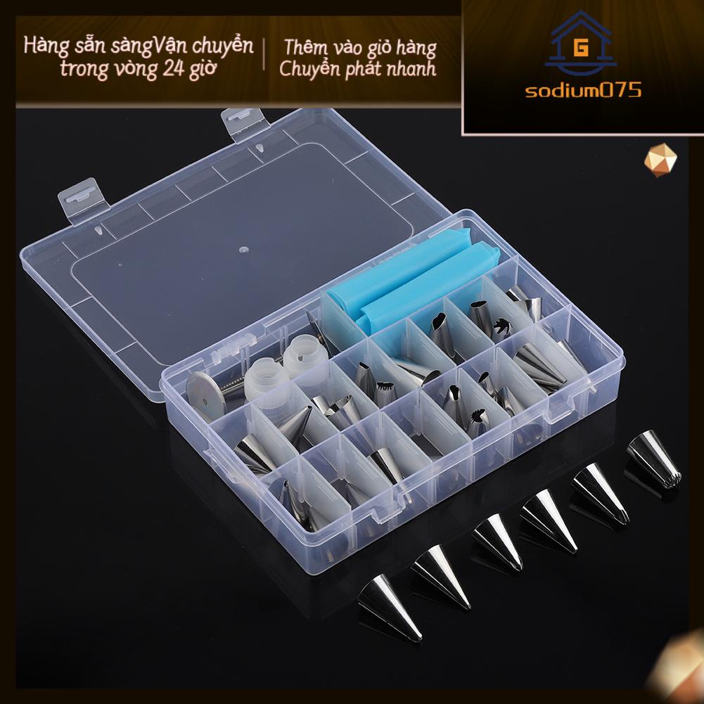 Sodium075 32 Cái / Bộ Đầu phun ống thép không gỉ Mẹo Tự làm bánh sinh nhật Trang trí ngọt Dụng cụ