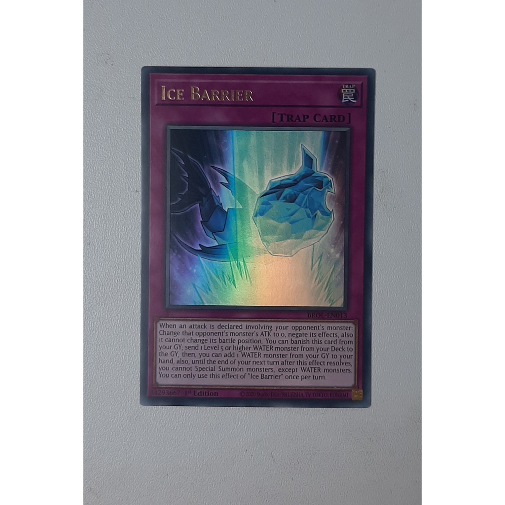 THẺ YUGIOH MÃ BROL-EN013 - Ice Barrier - Ultra Rare 1st Edition