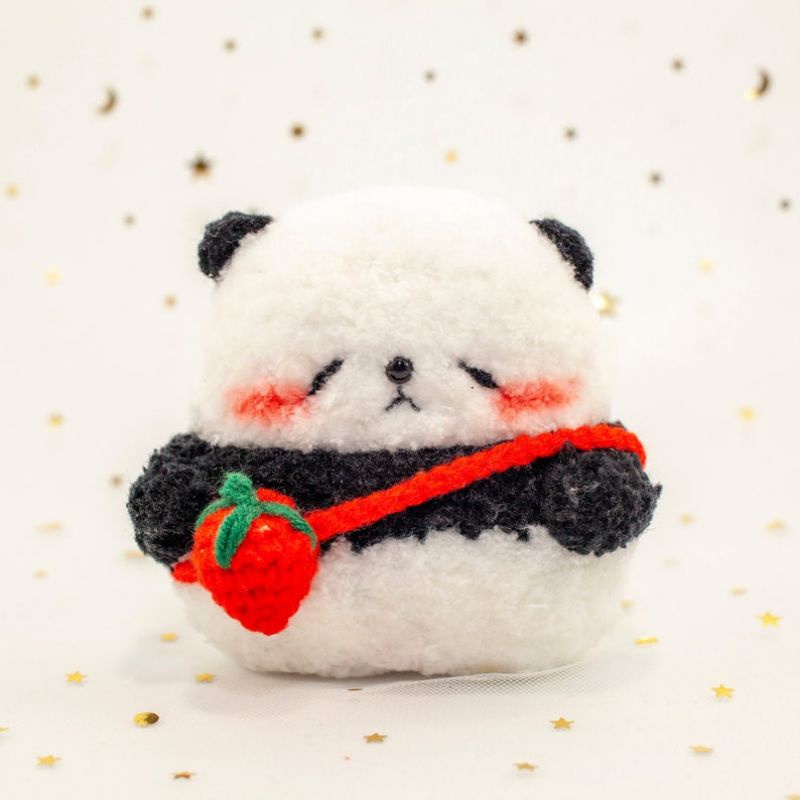 Vỏ ốp airpod 1/2/3/pro1/pro2/pro4 Panda móc len_ handmade