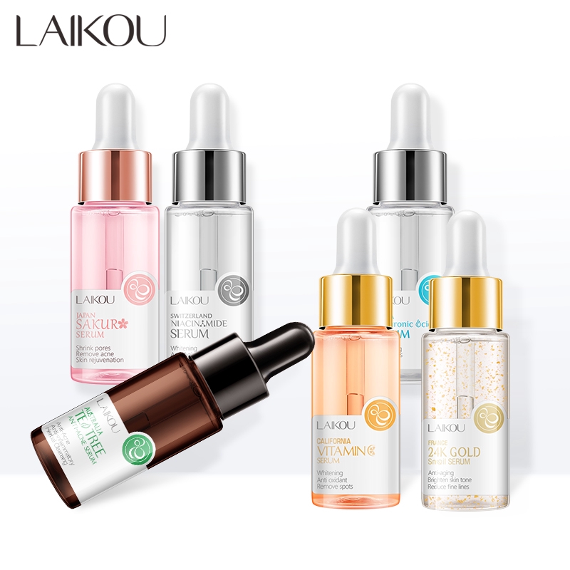  Serum LAIKOU chứa tinh chất vàng 24K/Việt quất/Hoa đào/Hyaluronic acid 17ml