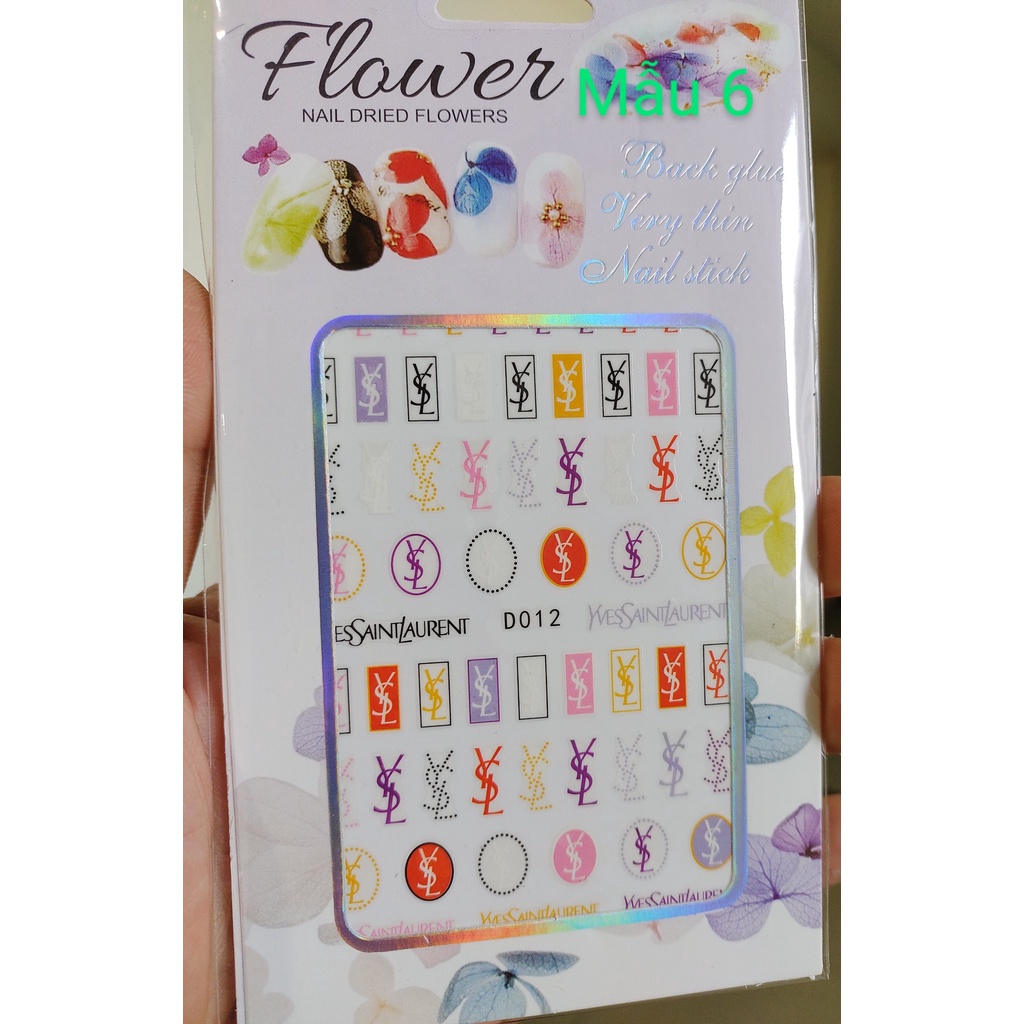 Miếng dán móng tay 3D nail sticker chủ đề họa tiết các thương hiệu nổi tiếng 10 mẫu