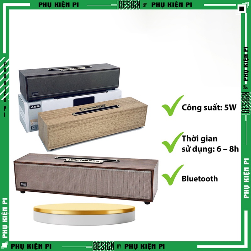 Loa Gỗ Bluetooth XM520 - Dung lượng Pin lớn - Tần số 100Hz - 20KHz - Công suất 5W - Âm thanh tốt - Âm Bass lớn