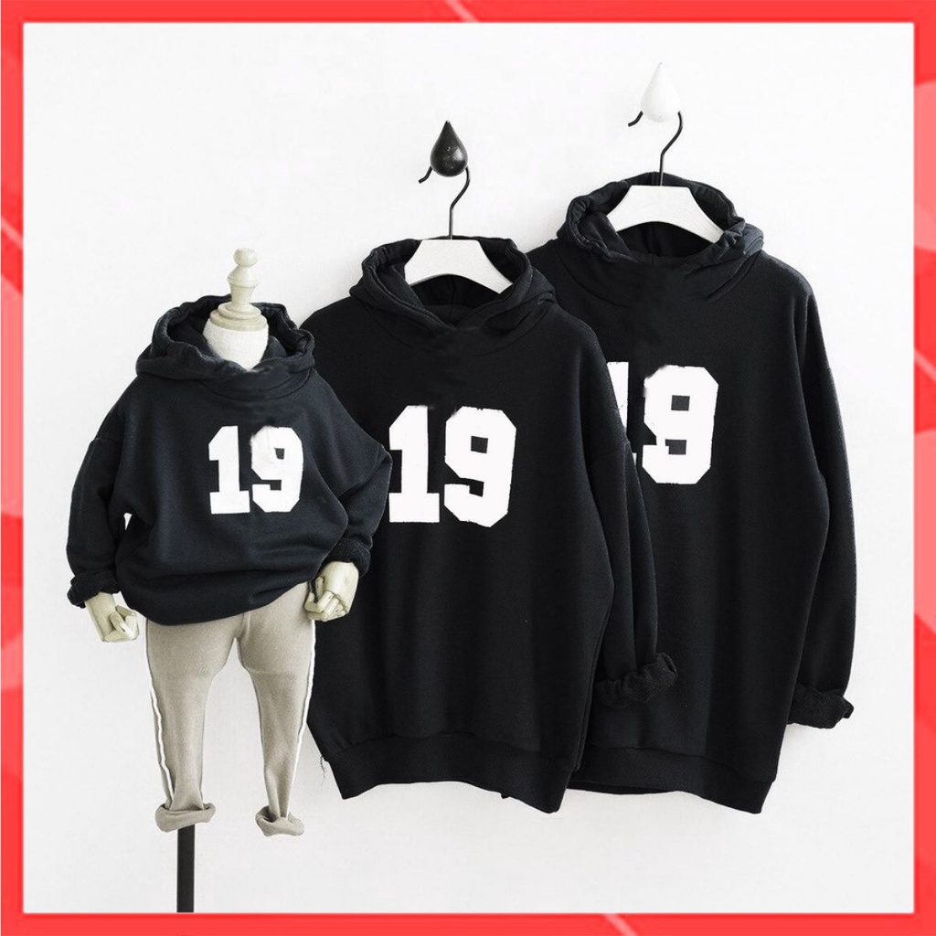 Áo Hoodie Gia đình Familylove - Mẫu Áo Gia đình Hoodie Dài Tay Số 19 Chất Nỉ Da Cá Cotton 100%