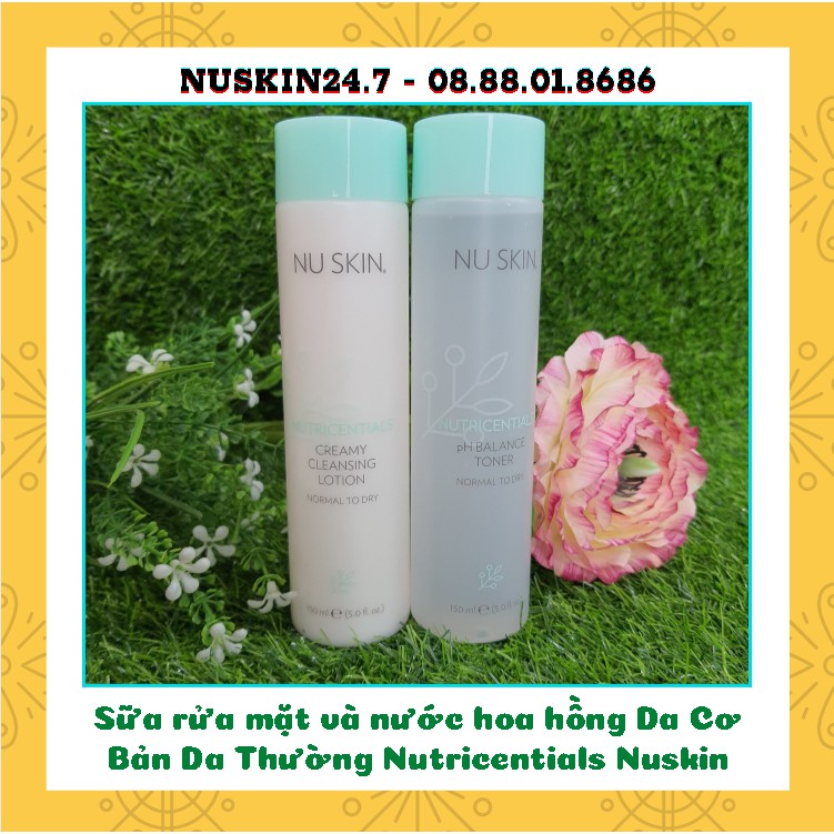 Combo Sữa Rửa Mặt và Nước Hoa Hồng Nutricentials Nuskin Da Thường/Khô