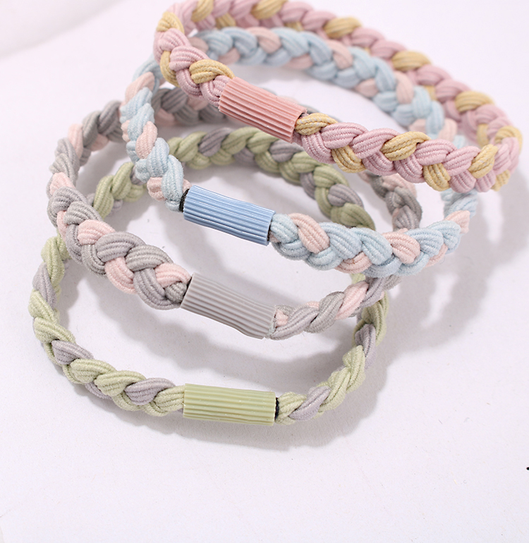 HANDMADE Thun Buộc Tóc Bện Dây Xinh Xắn Dành Cho Nữ