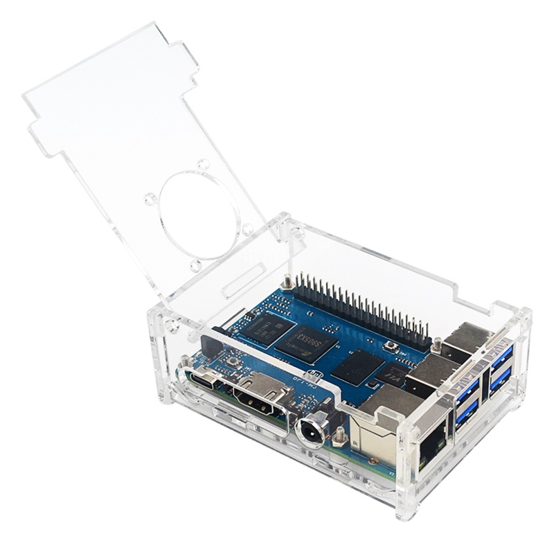Ốp Acrylic Trong Suốt Có Quạt Tản Nhiệt Cho Banana Pi M4 M5