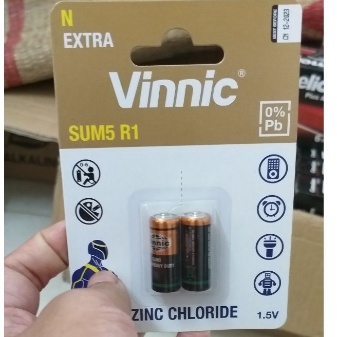 Pin LR1 Sum5 size N 1.5v Vinnic E90 AM5, LR1, SUM 5, pin R1 - vỉ 2 viên. chính hãng