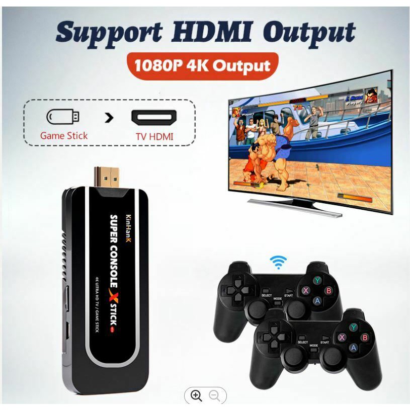 Game Stick Super Console X Stick Android 7.1 TV Box Tích hợp 50000 + Trò chơi 4K HDMI Hỗ trợ chơi PSP / N64 / DC / PS1..