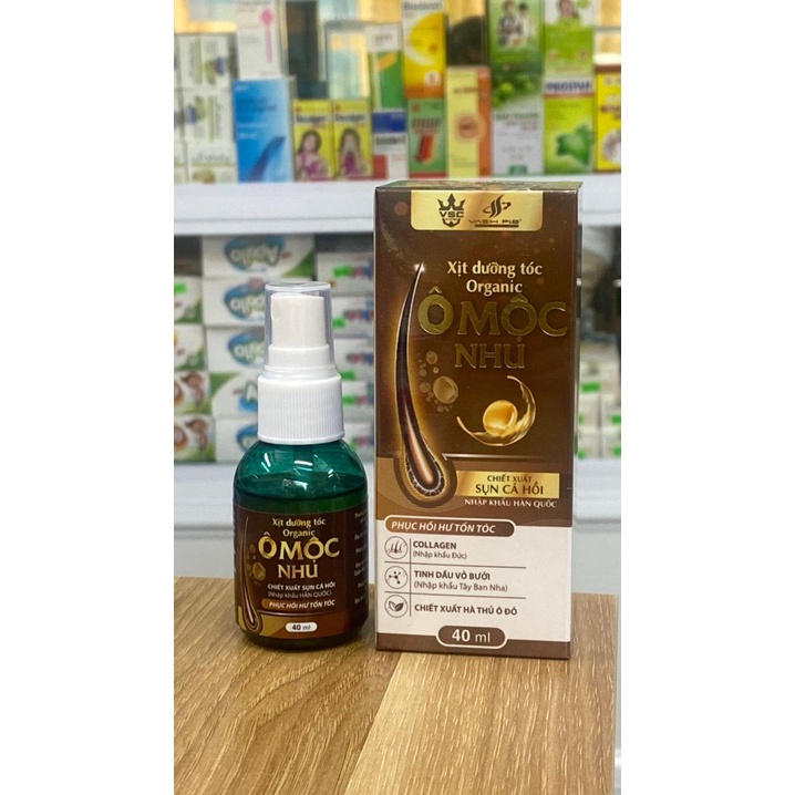 [Chính hãng] Xịt dưỡng tóc Organic Ô Mộc Nhu chai 40ml,giúp mọc tóc ngăn rụng tóc,phục hồi tóc hư tổn