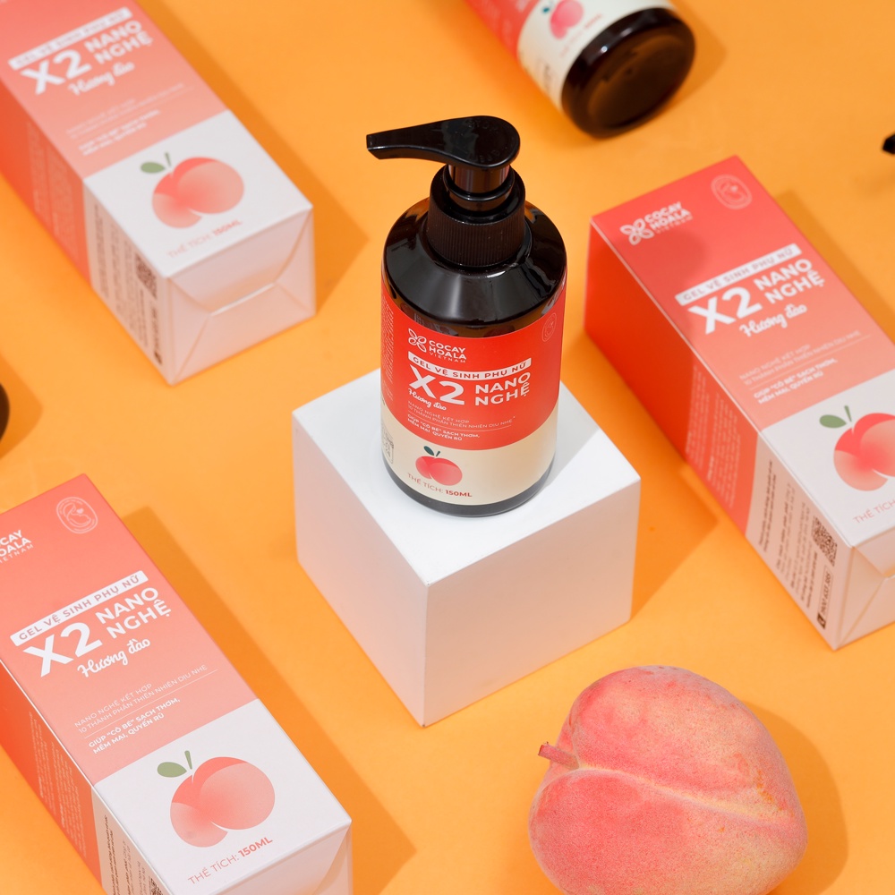 Dung Dịch Vệ Sinh X2 Nano Nghệ Đào Cocayhaola - Gel Vệ Sinh Nữ Cỏ Cây Hoa Lá