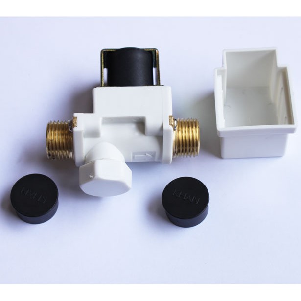 Van điện từ 2 ngỏ vào KHAN ren 21mm + kèm nguồn 12V, 1A