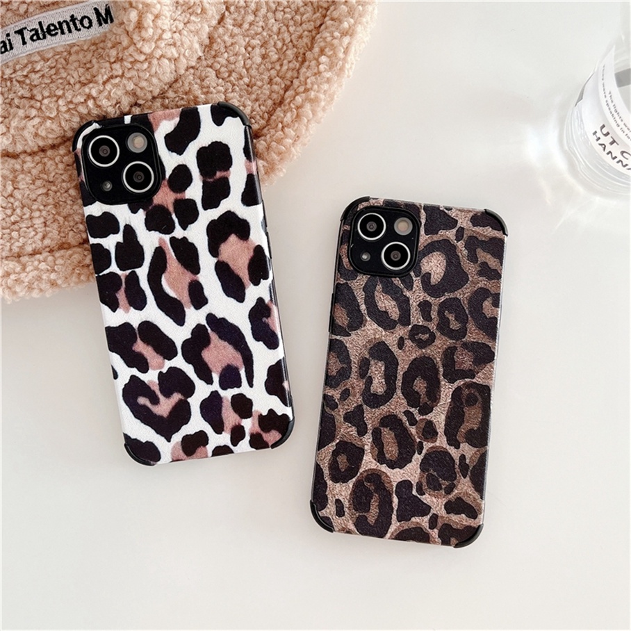 Ốp Điện Thoại Mềm Chống Rơi Họa Tiết Da Báo Cho iPhone 13 12 11 Pro Max SE 2020 X XR Xs Max 7 8 6 6s Plus