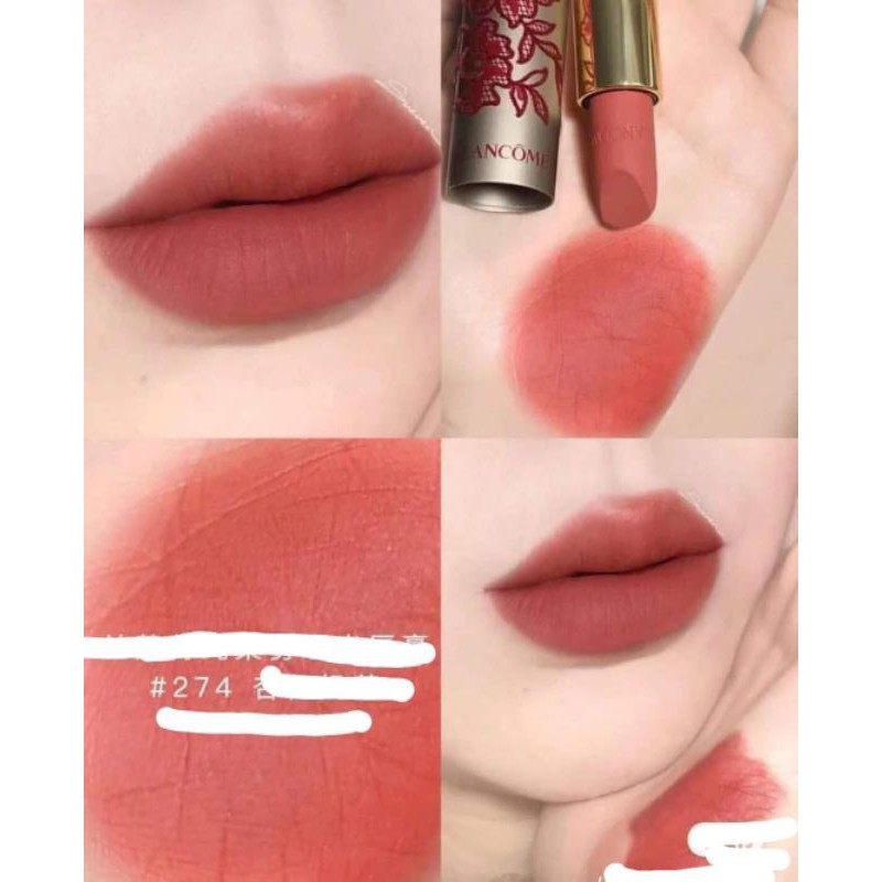 Son Lancome L'absolu Rouge Intimatte bản limited mới nhất vỏ hoa thêu với 3 màu siêu đẹp | BigBuy360 - bigbuy360.vn