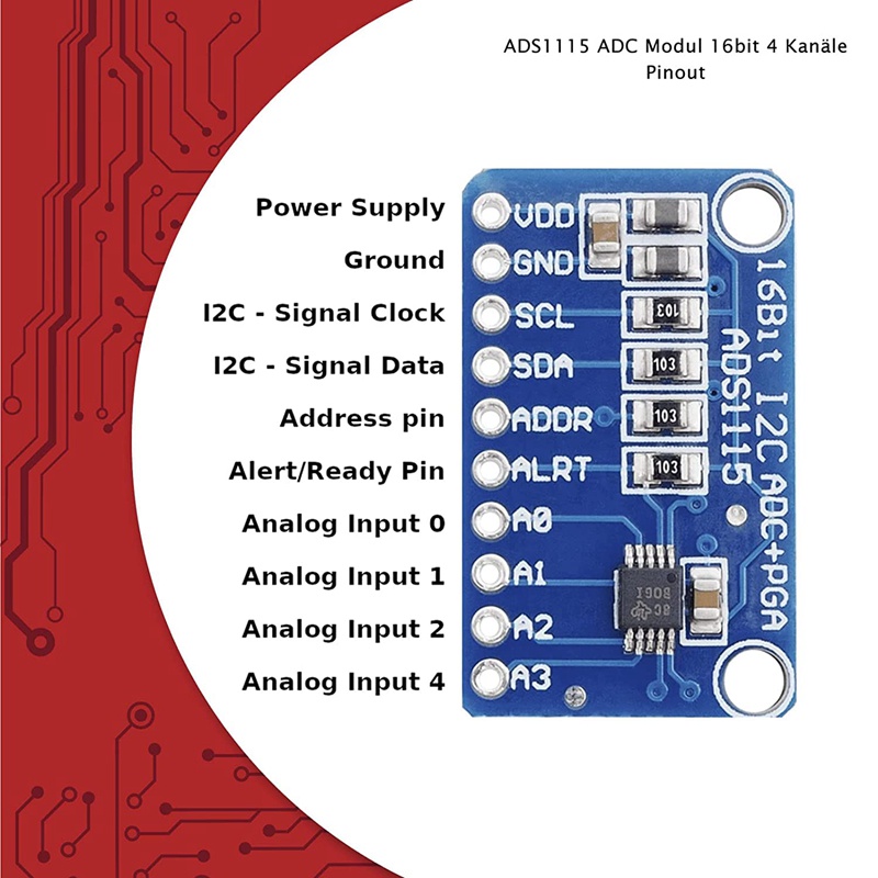 Mô Đun 3X ADS1115 ADC 16Bit 4 Kênh Cho Arduino Và Raspberry Pi