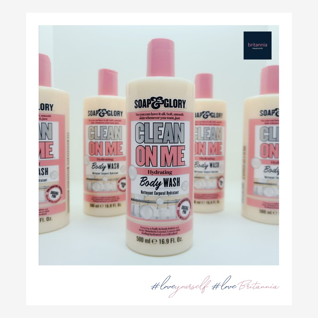 BẢN MỚI NẮP BẬT - (Bill UK) Britannia - Sữa tắm Soap & Glory Clean on Me Creamy Shower Gel 75ml - 500ml