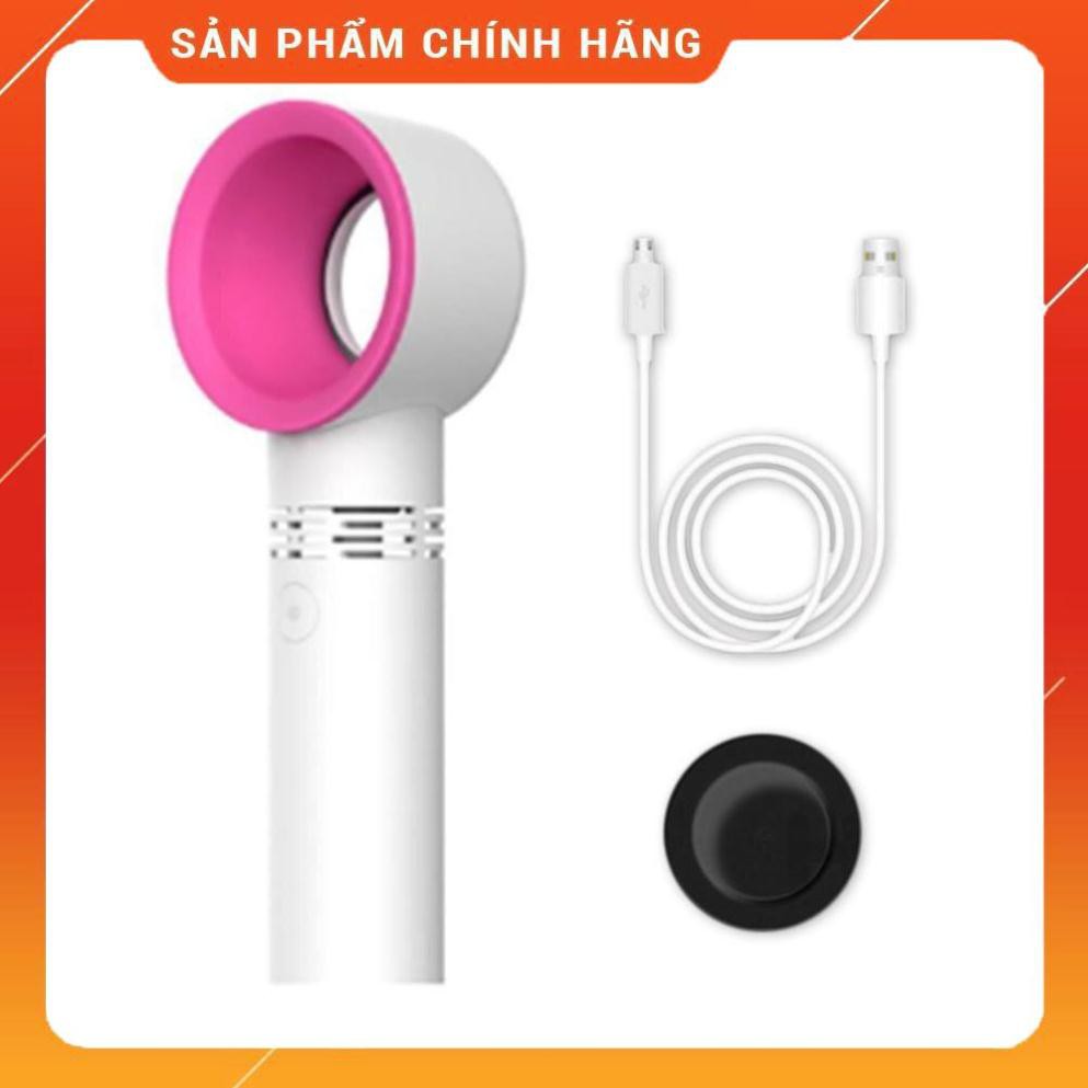 [HOT] Quạt Cầm Tay Mẫu Mới Thiết Kế Không Cánh Điều Chỉnh 3 Tốc Độ Có Đế Để Bàn Kèm Pin Sạc USB