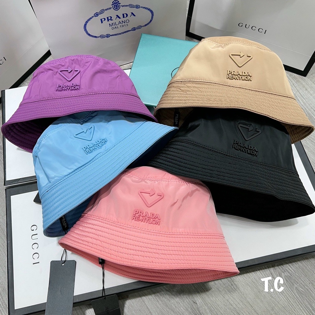 Mũ Bucket Prada , Nón Prada Nam Nữ Chất Liệu Vải Gió Dầy Dặn Thấm Hút Mồ Hôi Thời Trang