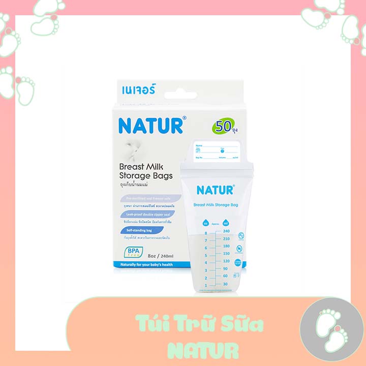 💗Túi Trữ Sữa NATUR 50 túi- 250ml 💓 [ Natur breastmilk storage bags]