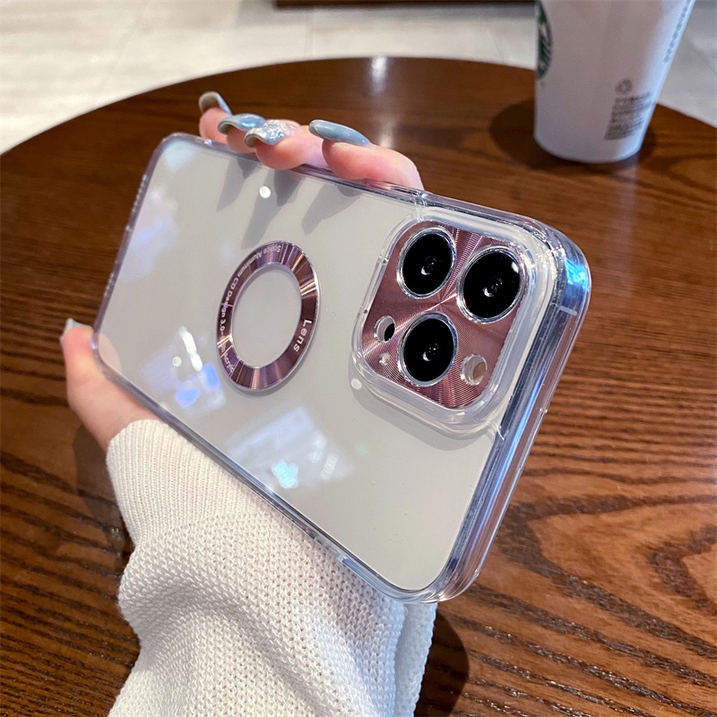 Ốp Điện Thoại Cứng Trong Suốt Mạ Viền Sang Trọng Dành Cho iPhone 11 12 13 Pro Max 12 13 mini