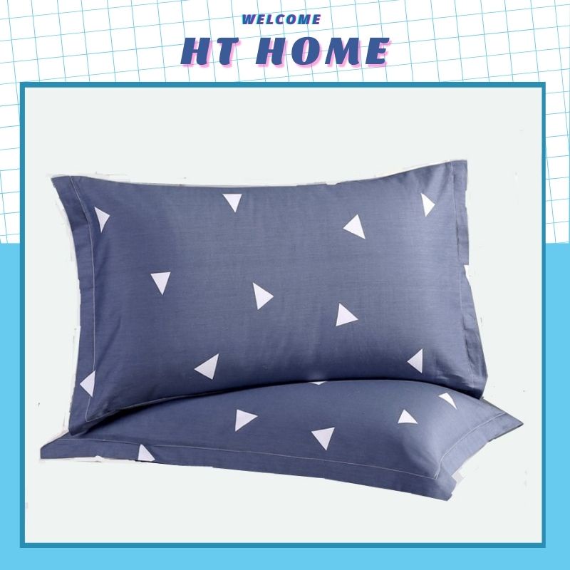 Vỏ gối nằm cotton tam giác ghi đôi vỏ gối nằm cotton đơn giản 45x65 thiết kế mềm mịn (1 chiếc)