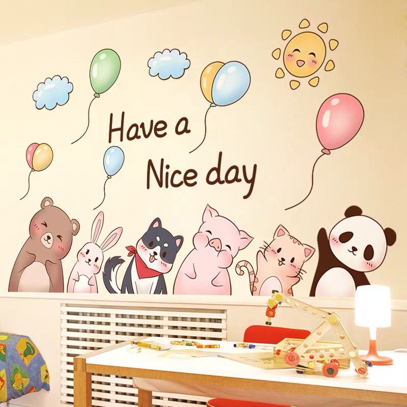 Decal dán tường 6 thú