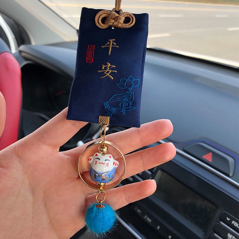 Túi thơm treo trang trí xe hơi hình mèo may mắn dễ thương