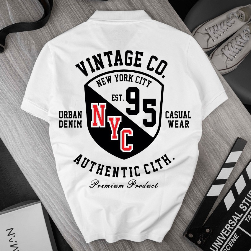 Áo polo nam cổ dệt bo len ,áo thun nam có cổ tay lỡ công sở VINTAGE Thanh lịch - Soha Clothing