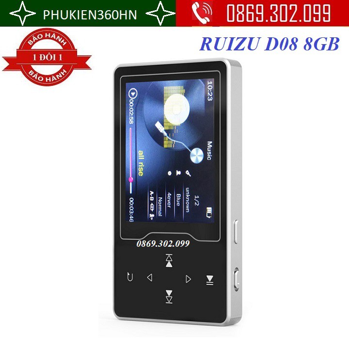 [Mã ELHACE giảm 4% đơn 300K] Máy nghe nhạc MP3 RUIZU D08 8GB