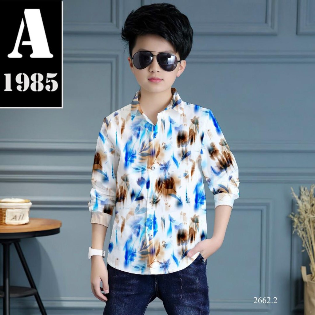 ÁO SƠ MI BÉ TRAI CỰC DỄ THƯƠNG, VẢI LỤA MỀM MÁT, KHÔNG PHAI MÀU, SẮC NÉT TỪ 15-42KG