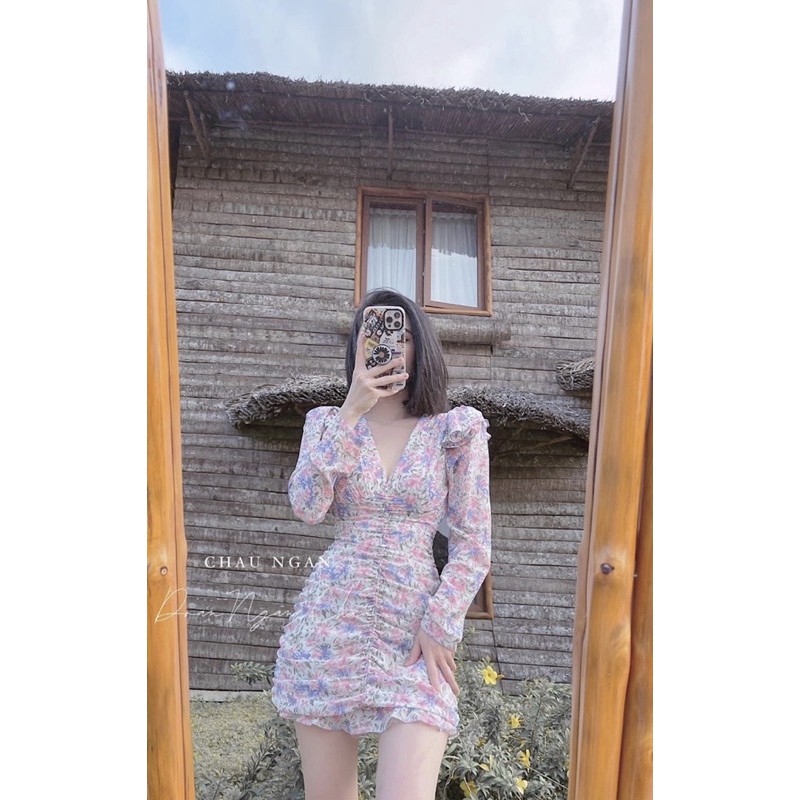 Đầm hoa nhúnNgân Châu siêu tôn dáng