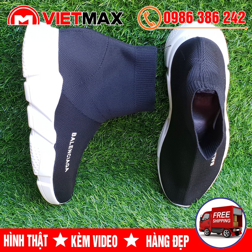 💎 [GIÁ SỐC] Giày Balen Cổ Chun Đen Trắng Cổ Cao Nam Nữ